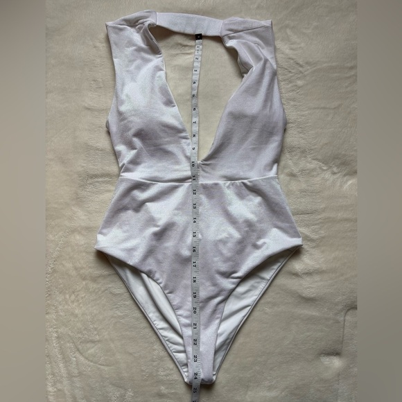 Revel Rey White Plunge One-Piece Swimsuit - Picture 5 of 10